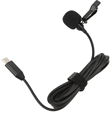 KIMISS Microfono Lavalier per Dispositivi di Tipo C - Microfono a Clamp/Holder Omnidirezionale per ONE X2, Registrazione Audio con Cancellazione del Rumore