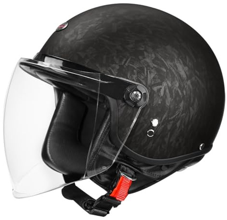 Caschi Jet E Demi-Jet Moto Stile Vintage Uomo Donna Omologato ECEDOT Caschi Jet Caschi Cromwell Con Visiera Parasole 3/4 Casco Moto Scodella Per Cruiser Scooter Street 11,XL:61-62CM