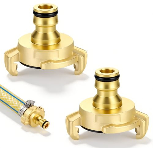 Zocipro 2 Adaptadores De Latón De Conector Rápido A Enchufe, Compatible Con Geka, Conector Para Manguera De Jardín Antióxido Y Sin Fugas, Compatible Con Gardena