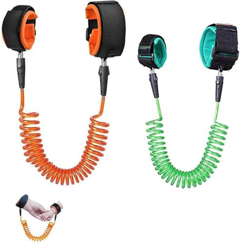 Locisne 2 Pack Baby Anti-verloren Gürtel, Baby Kinder Safty Anti Lost Walking Hand Gürtel Handgelenk Link Bungee Leine Sicherheit Kleinkind Harness, Reisen Helfer (1.8m + 2,5m)
