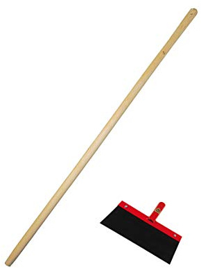 Handelskönig Stoßscharre 300 mm mit Holzstiel Schaber Farbschaber Federstahlblatt Stoßspachtel