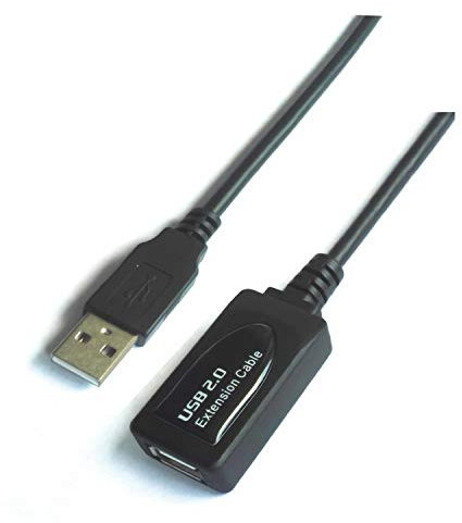AISENS A101-0019 - Cavo prolunga USB 2.0 con Amplificatore, 10 m, chipset avanzato, Colore: Nero