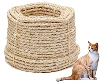 La cordeline Corde sisal Naturel ± 50 m Ø 8 mm, pour Jardinage, Bricolage, Loisirs créatifs, Arbre à Chat