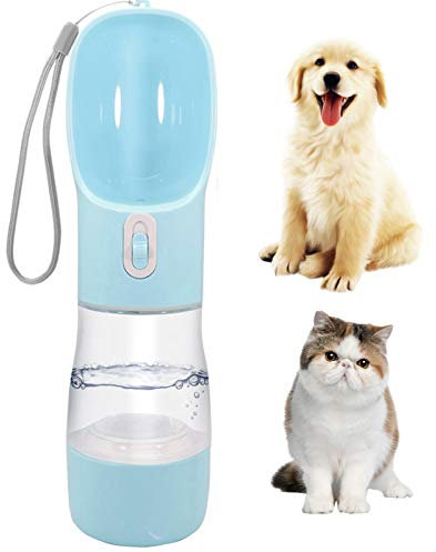 PJDDP Bouteille d'eau Chien pour La Marche, Biberons Et Nourriture pour Chien Voyage Portable, Pet Fontaine d'eau Tasse d'eau, Étanche en Plein Air Animaux Feeder Distributeur d'eau pour Chiens,Bleu