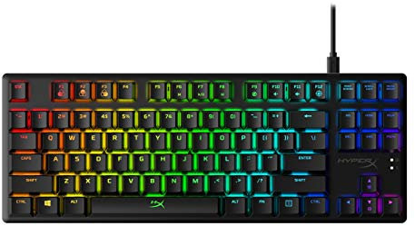HyperX Alloy Origins Core, Tastiera Meccanica da Gaming Cablata, Illuminazione RGB, Telaio in Alluminio, 80 Milioni di Pressioni Garantite, Cavo USB-C, 3 Dispositivi Collegabili, Layout Inglese, Nera