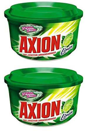 AXION Dish-wash Paste LIME 450g The Real Grease-Catcher LAVAPLATOS El Verdadero Arrancagrasa LIMON (Pack of 2) - Imported from Colombia
