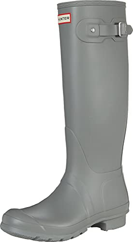 Hunter Original Tall - Botas de caña larga sin forro para mujer, Gris Tundra, 5 UK