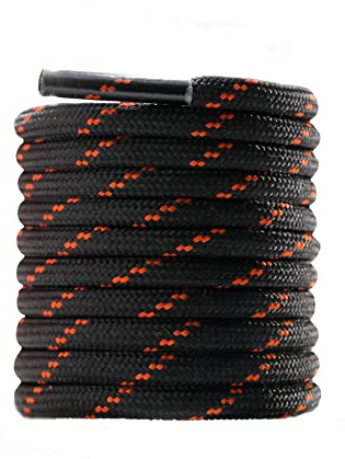 CCSOFTIME 1 par Runda Skosnören för Arbetsstövlar,Vandringsstövlar,Trekkingstövlar,Promenadstövlar,Utomhusstövlar,Sneakers,Extra Slitstarka,ø 4 mm för Kvinnor,Män,Barn,Svart Brunt 90cm