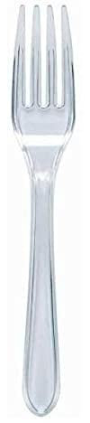 200 Clear Reusable Forks Strong Heavy Duty (Washable & Reusable)