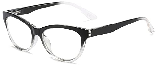 Lanomi Retro Lesebrille Blaulichtfilter Katzenauge Damen Herren Kunstoff Oval Lesehilfe Sehhilfe Flexibel Federscharnier Brille mit Stärke 1.0 1.5 2.0 2.5 3.0 3.5 4.0