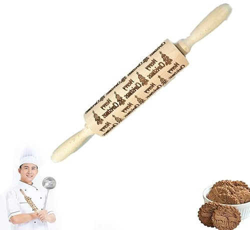 Ukisisi mattarello Decorativo per Biscotti,mattarello con spessor,mattarello Natalizio,mattarello Decorativo per Biscotti Natale,Mattarello Incisione, Embossing Rolling Pin