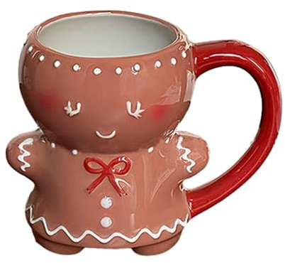 Eteslot Lebkuchen Tasse - lebkuchenmann deko - weihnachtstasse - Tasse Weihnachten - Christmas Mug Gingerbread Mug - Keramik-Kaffeetasse für Wasser, Tee, Getränke – Geschenke