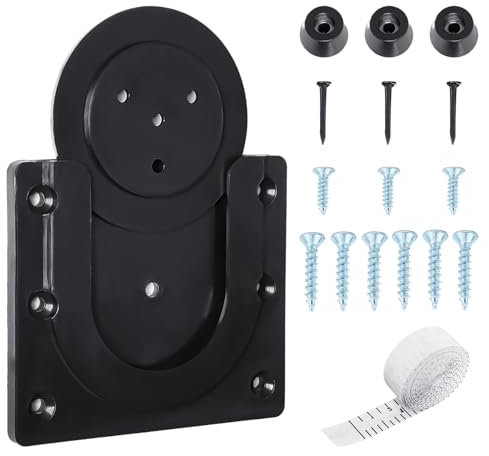 COACOM 1 Satz Dartboard-Wandhalterung, 1 Stück Maßband, Dartboard-Aufhängungssatz, Dartboard-Zubehörhalterung, Wandhalterung, Stahl-Dartboard-Halterung (schwarz)