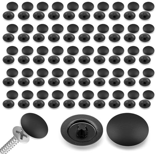 SMCEHEYA Schraubenabdeckung 100 Stück, Kreuzschlitz Abdeckkappen kreuzschlitzschrauben, 12mm Abdeckkappen für Schrauben, Schraubenabdeckung Schwarz, Schraube Dekorative Abdeckungen für 7-8mm schrauben