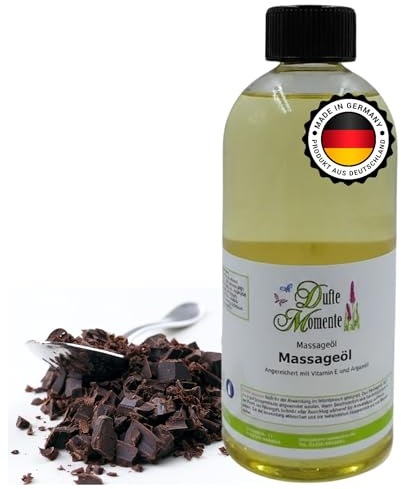 Dufte Momente Massageöl Schokolade – 500 ml – Pflanzenölbasis mit Schokoladenduft – sinnlich & pflegend – für Massage & Wellness – vegan & Made in Germany