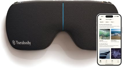 Therabody SmartGoggles 2.0 – Maschera oculare riscaldante, maschera oscurante per il sonno & massaggio delle tempie per relax personalizzato e sollievo dal mal di testa.