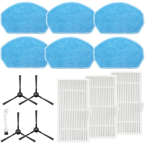 KimSin Accesorios para Cecotec Conga 999 Origin, para EICOBOT BR150 Robot Aspirador de Repuesto, 6 paños + 4 cepillos Laterales + 3 filtros