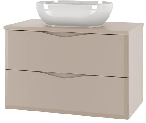 Lomadox Waschtisch 80 cm breit Waschbeckenunterschrank Waschtischunterschrank Badezimmerschrank Waschbecken modern in Kaschmir