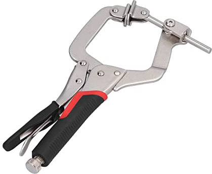 Corner Clamp, Angle Pocket Hole Hand Tools 2 in 1, Non Slip Handle, High Carbon Steel, 90 Degree Angle Clamp, Movable Jaws, Stable Structure, Rotating Rod 121mm, Maximum Opening