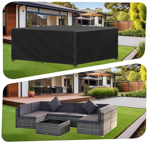 AOFOAE Gartenmöbel Abdeckhaube,Abdeckplane für Gartentisch Abdeckung 310x105x90cm/LxWxH Nach Maß Wasserdicht Outdoor Tischabdeckung Winterfest,Multi-Größe Wasserdicht Schutzhülle