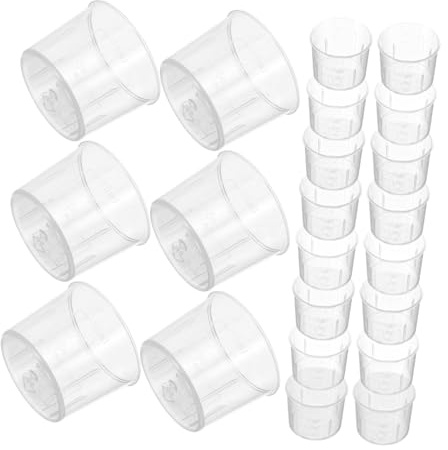 FIXOSHEE 100pcs Plastic Measuring Beakers 15ml Small Graduated Laboratory Cups Scale Liquid Measuring Tools for Lab and Chemistry Use