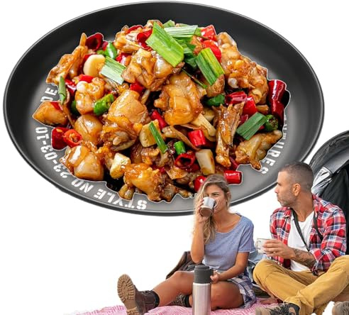 Assiette en acier inoxydable | Assiettes à dîner légères – Vaisselle portable et lisse pour adultes et pour manger de la nourriture, les voyages, le camping, les collations, les dîners