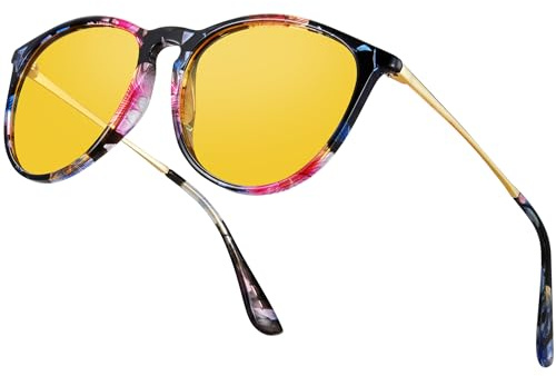 Bircenpro Night Vision Glasses for Women: TR90 Anti-Glare Night Driving Glasses Reduce Eye Strain for Drivers Rain Snow Fog
