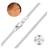 ZHESHY Argent Sterling 925 Collier Pour Femmes Chaîne Argent Largeur 0.8/1/1.3mm Collier Sans Pendentif Fine Chaîne En Argent Collier Ras Du Cou Pour Femmes Hommes Bijoux Cadeaux 40/45/50/55cm