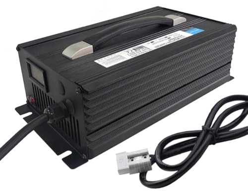 WJIANY Chargeur de Batterie pour Chariot Élévateur 36 V 30 A avec Connecteur Anderson pour Transpalettes, Autolaveuses et Voiturettes de Golf,Noir,350A