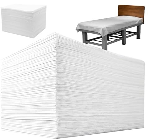 100 stycken engångs sängkläder, engångs spänn-lakan för massagebord, sängkläder för massagebord, vitt vlies, spänn-lakan för skönhetssalonger, spa, sjukhussängar 80x180 cm (vit)