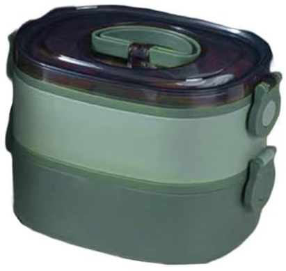 Lonchera apilable a prueba de fugas, apta para microondas, ideal para el hogar, portátil y a prueba de fugas, hecha de plástico, esta caja evita derrames (polipropileno de dos capas)
