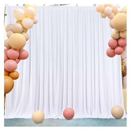 Toile De Fond De Mariage Silky Wrinkle-Effect Backdrop Curtains Wedding Photography & Event Decor, Soft Drapes(White,150x214cm(5x7FT))