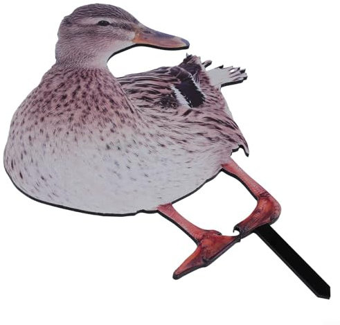 Piquet de jardin canard en acrylique – Décoration de pelouse réaliste pour cour, jardin et terrasse, statue double face résistante aux intempéries avec sol S(C)