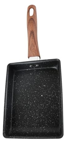 MAGICLULU Sartén Cuadrada Japonesa Tamagoyaki Antiadherente Mango Imitación Madera Tamaño Pequeño Sartén para Tortillas y Huevos Apta para Cocina Doméstica y Camping Verduras y Hamburguesas
