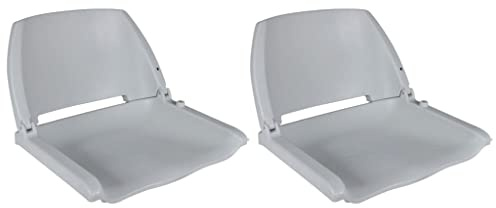 Ordellia 2 Bootssitze grau aus Kunststoff mit klappbarer Rückenlehne, wetterfest, 41 x 51 x 48 cm, für Segelboot Zubehör, Yacht, Jolle, Katamaran, Trimaran, Dinghy, Cockpit