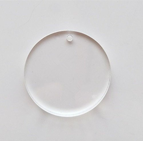 MEYA Set med 15 st högklara tomma akrylskivor, runda akrylark med hål 1/8 för nyckelringar, smycken gör-det-själv hantverk, Dia 1.0, Klar, 15