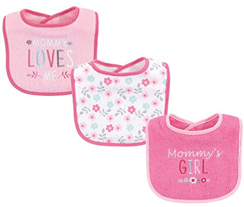 Luvable Friends Unisex Baby Sabber-Lätzchen aus Baumwolle mit Faserfüllung, Mädchen und Mama, Einheitsgröße