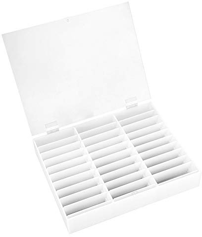 Support de Rangement pour Ongles Postiches 30 Grilles Palette de Couleurs Transparent Nail Art Accessoires Forme Eventail Batonnets Outils Manucure