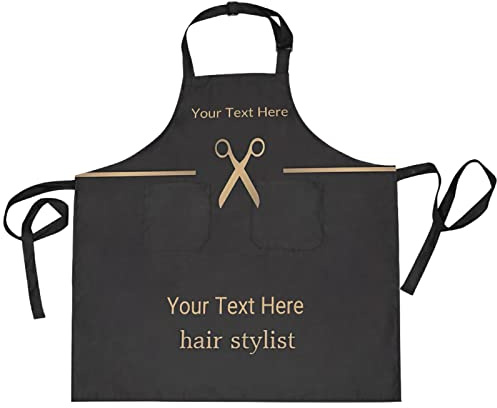 CHIFIGNO Anpassade hårstylistförkläden unisex frisör smock justerbart frisörförkläde personliga hårstylist gåvor, Anpassad 1, one size
