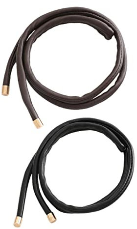 KALLORY 2 Stücke Leder Stirnband Haargummis Für Haargummi Halter Flechtständer Leder Haarseil Haarbänder Wikinger Haargummi Pferdeschwanz Dekor Leder Haarband Haarseil Miss