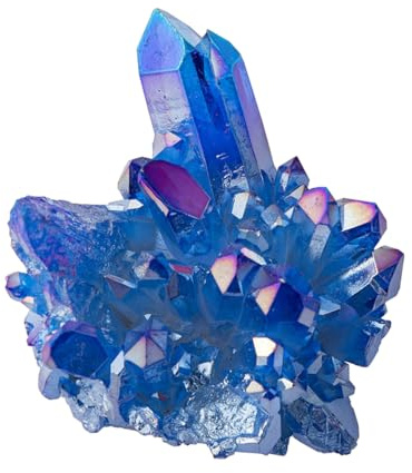 RORPOIR Natural Blue Crystal Cluster Ornament Real Crystals for Fish Tank Decor Handmade Crafts Material Blue Decorations