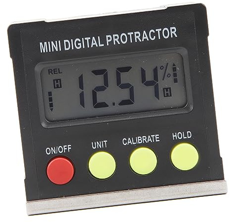 Elektronischer Wasserwaage-Winkelmesser, Digitaler Winkelmesser, Hohe Genauigkeit, Elektronische Wasserwaage und Winkelmesser mit 4 Tasten