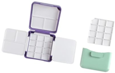 lmoikesz Akvarellpalettblandningstillbehör Kompakt och bärbar Konstprojekt och idéer för konstentusiaster Färgpalettbricka Akrylmålning Professionell, Violett, 7.3x7x2.5 cm