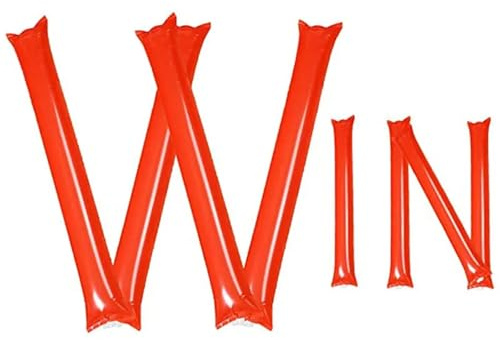 20Pcs Thunder Sticks Team Spirit Boom Cheering Stick Plastic Cheerleading Clapper Inflatable Noise Makers for Sport Party(Red)