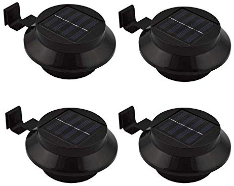 4 X Lampes solaires de jardin Lampes solaires de clôture Lampes solaires de gouttière (avec batterie 1300 mAh).