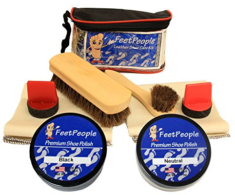 FeetPeople Ultimate Lederpflegeset mit Reisetasche, Schwarz/Neutral, Einheitsgröße