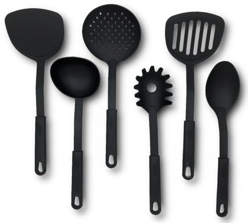 6-teiliges Küchenhelfer Set hitzebeständig & pflegeleicht - Praktisches Kochlöffel Set für den Alltag in der Küche