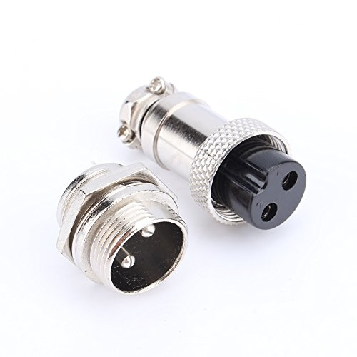 2 Stift Vattentät Hane Hona Panel Metal Aviation Socket Connector GX16 För Luftfart