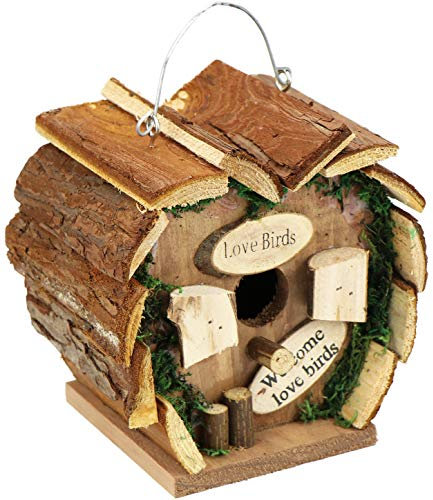 com-four® Nistkasten aus Holz zum Aufhängen, Vogelhaus in Herz-Form für Wildvögel, 17 x 12 x 17 cm - Höhlenbrutkasten (01 Stück - Nistkasten)