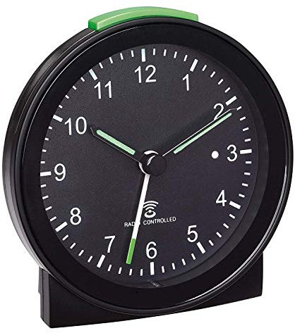 TFA Dostmann 60.1517 Analoger Funk-Wecker, (L) 81 x (B) 31 x (H) 84mm (schwarz mit Batterie)